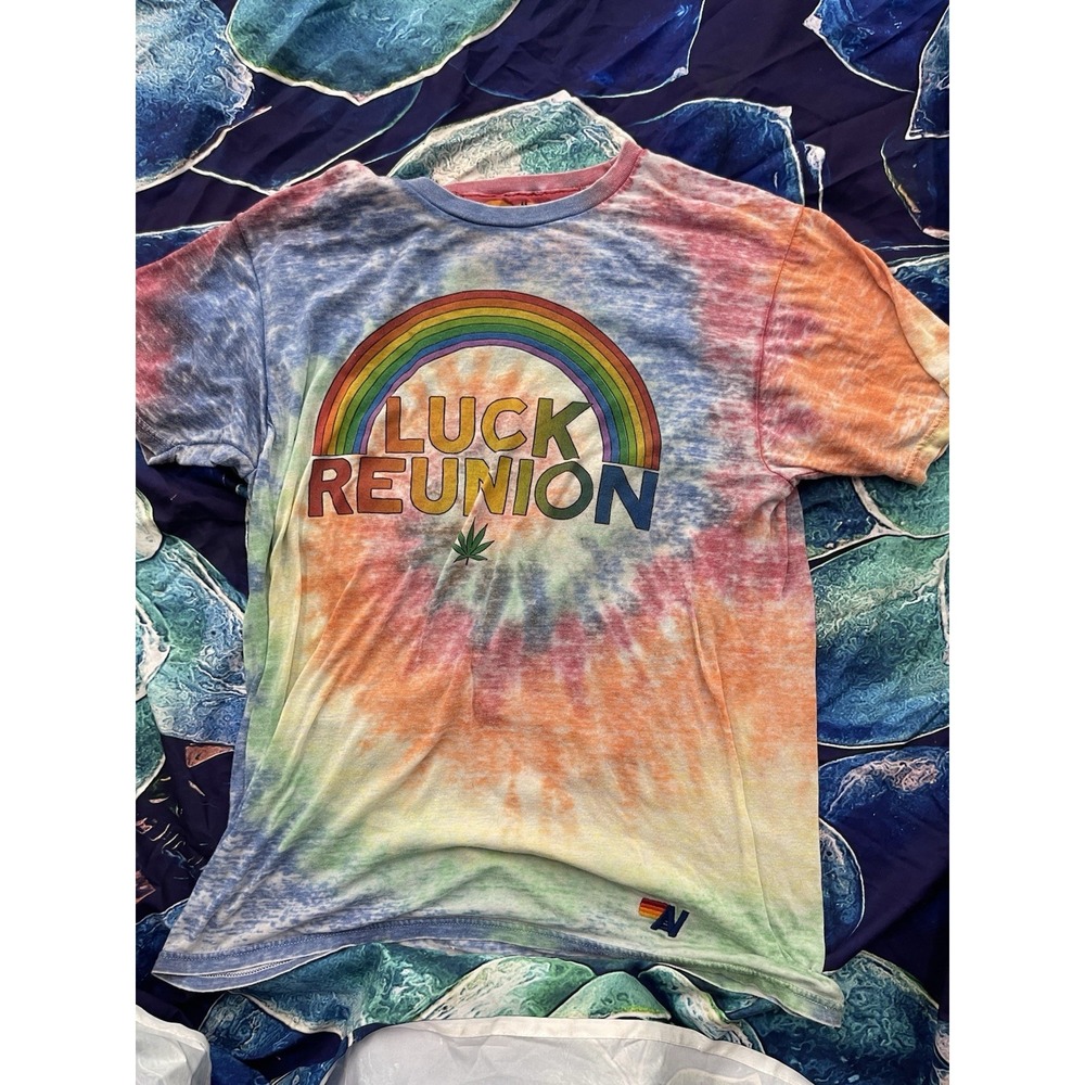 Aviator Nation Lucky Reunion T-Shirt Mens M Dyed Graphic Tee H61